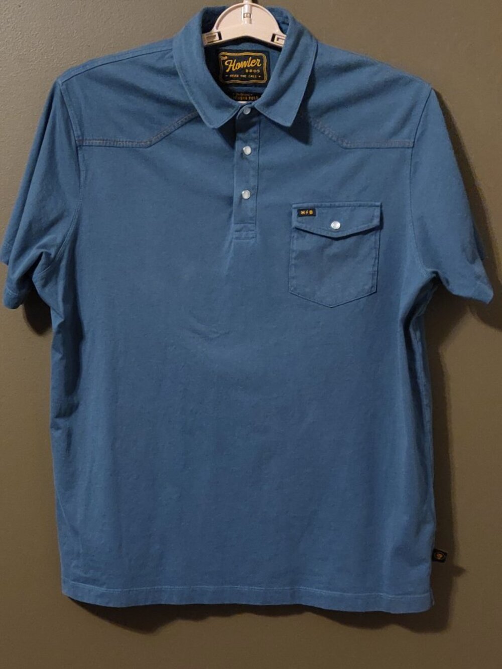 Howler Brothers The Original Ranchero Polo Blue Size XL